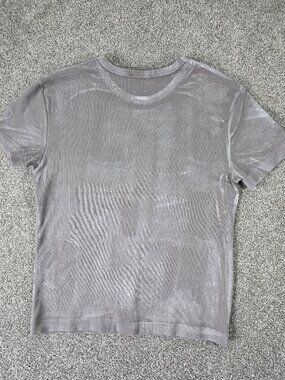 Zara  Grey Metallic Ribbed  Short Sleeved Top Size S